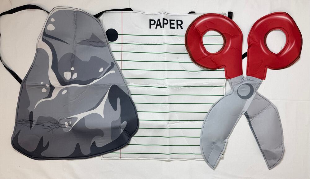 Rock Paper Scissors Group Costume – 3‑Piece Set with Headbands